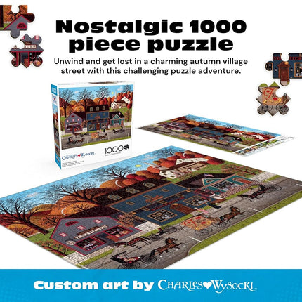 Buffalo Games - Charles Wysocki - Valley Farm Street - 1000 Piece Jigsaw Puzzle for Adults Challenging Puzzle Perfect for Game Nights - Finished Puzzle Size is 26.75 x 19.75