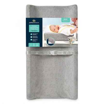 Serta Perfect Sleeper Contoured Changing Pad with Plush Cover, Grey