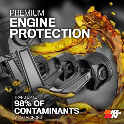 K&N Oil Filter - High Performance-Series compatible with Porsche Cayman/Boxster (HP-7036), Red