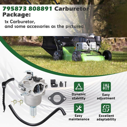 Reemplazo de carburador para tractor cortacésped John Deere LA105 de 42" y 19.5HP, repuesto para motor Briggs & Stratton de 13.5 HP 31F707 350777 14 HP V-Twin 808728 Carb 697203 795873 808891