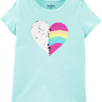 OSHKOSH B'GOSH Girls' Sequin Short-Sleeve T-Shirt, South Mesa, 4