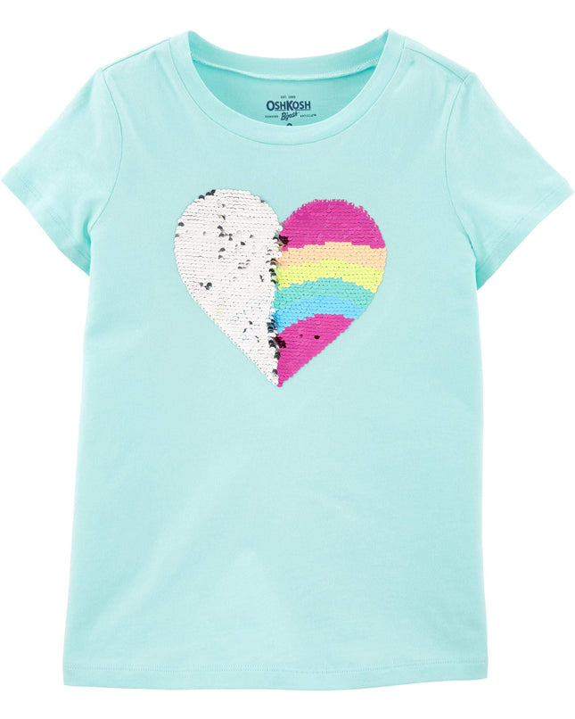 OSHKOSH B'GOSH Girls' Sequin Short-Sleeve T-Shirt, South Mesa, 4