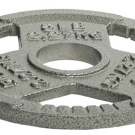 Fitvids Cast Iron Plate Weight Plate for Strength Training and Weightlifting, 2-Inch Center, 5LB (Single)