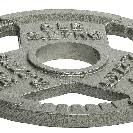 Fitvids Cast Iron Plate Weight Plate for Strength Training and Weightlifting, 2-Inch Center, 5LB (Single)
