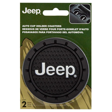Plasticolor 000652R01 Dessous de verre pour porte-gobelet de voiture, camionnette, SUV Jeep, lot de 2, noir