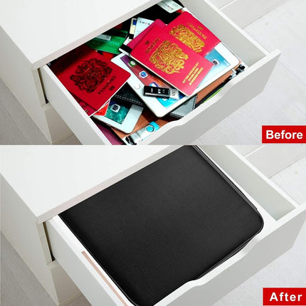DocSafe 5200°F Document Organizer with Lock,Upgraded Heat Insulated Fireproof＆Waterproof Box 8 Layers File Organizer,Portable Home Travel Safe Storage for Important Documents, Files and More, DS0089