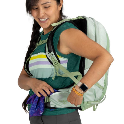 Osprey Women's Tempest 11 Lightweight Hiking Backpack, Frosty Mint Green/Botanica, One Size