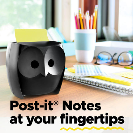 Dispensador Post-it para notas de 76 x 76 mm, dispensador negro, 50 hojas