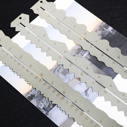 UPTTHOW 3 piezas de regla de metal de acero inoxidable para rasgar papel, regla artesanal para cortar papel con bordes ondulados, dentados e irregulares, herramienta de medición de 30,5 cm para ingeniería, escuela, oficina, arquitectos y dibujo