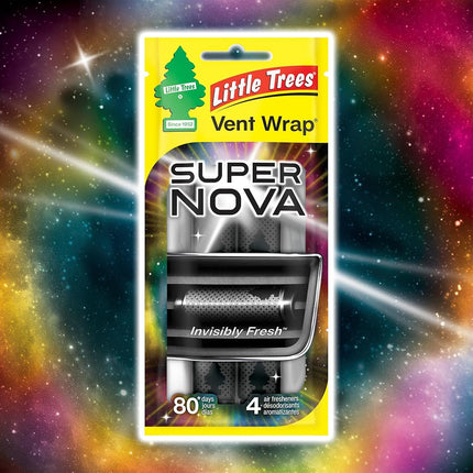 Ambientador de coche LITTLE TREES | Vent Wrap proporciona una fragancia duradera, ¡frescura invisible! | Supernova, 16 ambientadores