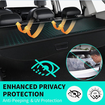 Cargo Cover Compatible with Toyota Highlander 2014-2019, Retractable Car Trunk Cover Accessories, Rear Luggage Security Shield Shade Black Privacy Screen for Highlander 2019 2018 2017 2016 2014 2015