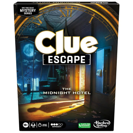 Hasbro Gaming Clue Escape: The Midnight Hotel Board Game, Clue Escape Room Game, 1-Time Solve Mystery Games, Family Games for Ages 10+, 1-6 Players, 90 Mins. Avg(F6417)