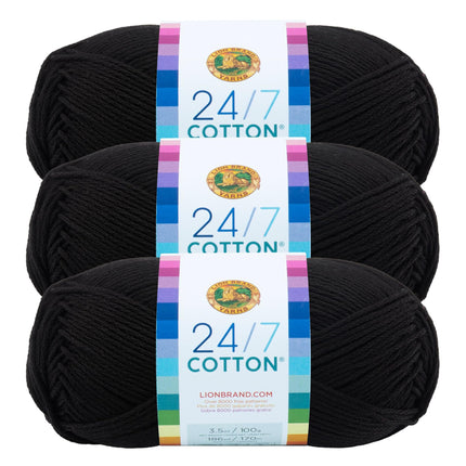 Lion Brand 24/7 Cotton Yarn, Yarn for Knitting, Cr