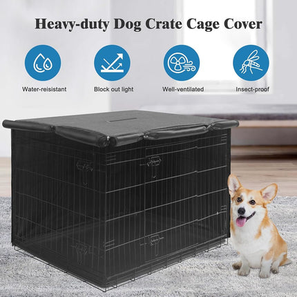 Deblue Indoor Grey Dog Crate Cover, Privacy Polyester Pet Kennel Covers