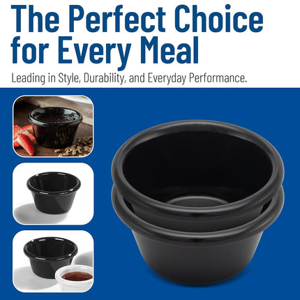 Carlisle FoodService Products Smooth Ramekin Sauce Cup for Restaurants, Cafeterias, And Fast Food, Plastic, 2 Ounces, Chocolate, (Pack of 72)
