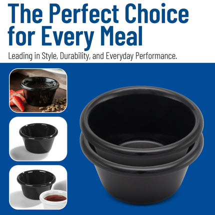 Carlisle FoodService Products Smooth Ramekin Sauce Cup for Restaurants, Cafeterias, And Fast Food, Plastic, 2 Ounces, Chocolate, (Pack of 72)