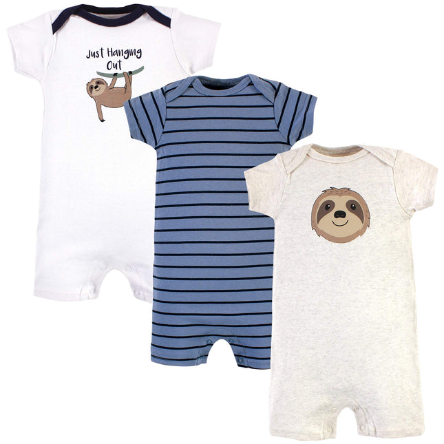 Hudson Baby Unisex Cotton Rompers, Sloth, 6-9 Mont