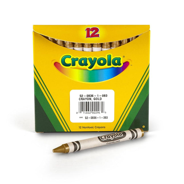 Crayola Crayons, Gold, Single Color Crayon Refill, 12 Count Bulk Crayons, School Supplies