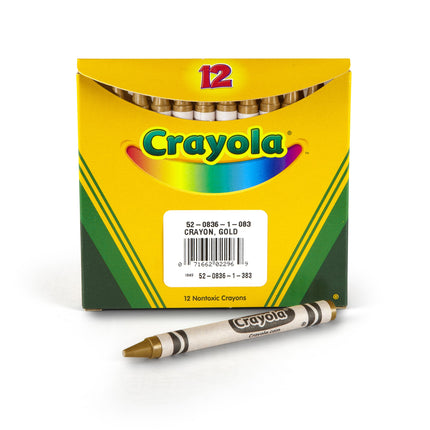 Crayola Crayons, Dorado, Crayones Monocolor de Repuesto, Lote de 12 Crayones a Granel, Útiles Escolares
