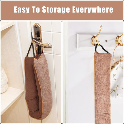 Marwood Under Door Draught Excluder 91cm Wind Stopper for Door & Window, Weighted French Air Door Draft Stopper Front Door Snake Noise Blocker for Bottom of Door with Hanging Loops - Brown 36"