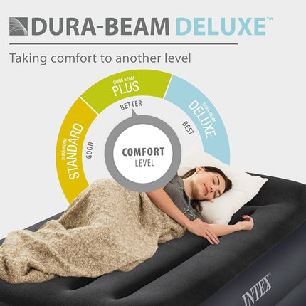 Intex ntex Dura-Beam 标准系列枕头托 带内置枕头和内部电动泵 单人床