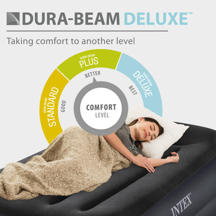 Intex ntex Dura-Beam 标准系列枕头托 带内置枕头和内部电动泵 单人床