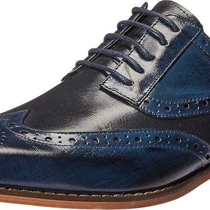 Stacy Adams Men's Tinsley Wingtip Lace-Up Oxford, Cobalt/Navy, 11.5