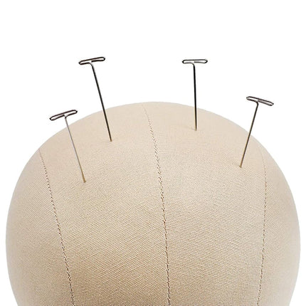 gexworldwide Tête de mannequin en liège et toile GEX 20-24" pour perruques, coiffure, avec trou de fixation 22"