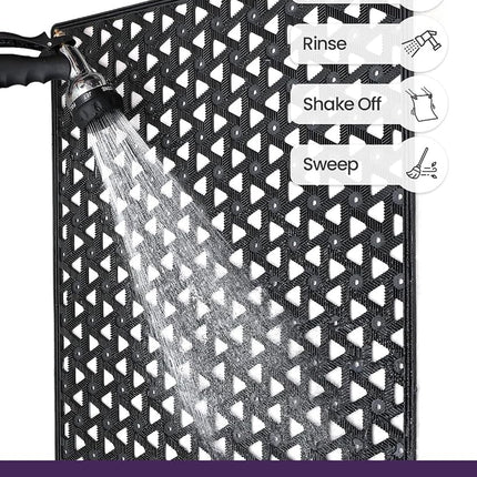 DEXI Front Door Mat, Non Slip Doormat Outside, 60 x 90 cm, Black