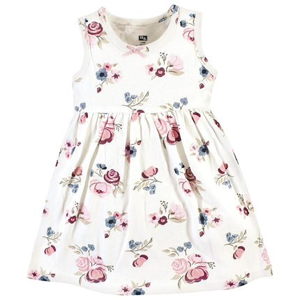 Hudson Baby Girls' One Size Quilted Cardigan and Dress, Dusty Rose Floral, 3T