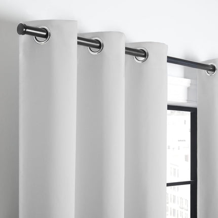 Eclipse Andover Solid Tripleweave Thermal Blackout Grommet Curtains for Bedroom (2 Panels), 42 in x 95 in, White