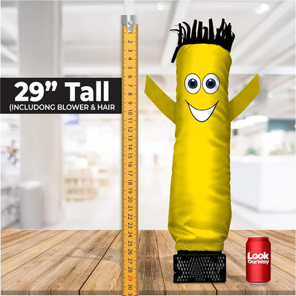 LookOurWay Air Dancers Mini Inflatable Tube Set for Men - 29" Wacky Wacky Wacky Waving Inflatable Tube with Blower for Office Advertising - Yellow