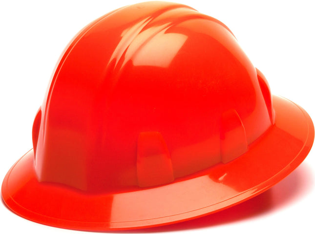 Pyramex Hi Vis Orange Full Brim Style 4 Point Ratc