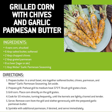 Weber Garlic Parmesan Seasoning, 4.3 Ounce Shaker