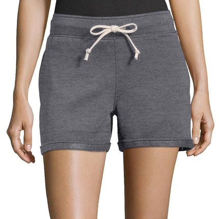 Hanes Women's Luxe Collection Lightweight Fleece Short with Pockets, Slate Heather, XX-Large