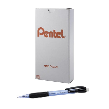 Pentel CHAMP Mechanical Pencil, (0.9mm), Tinted Blue Barrel, 12 Pack (AL19C)