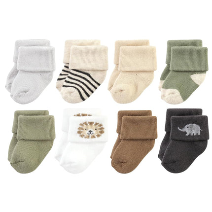 Hudson Baby Chaussettes nouveau-né et Terry en coton riche unisexe pour bébé, Brave Lion, 6-12 mois, Brave Lion, 6-12 mois