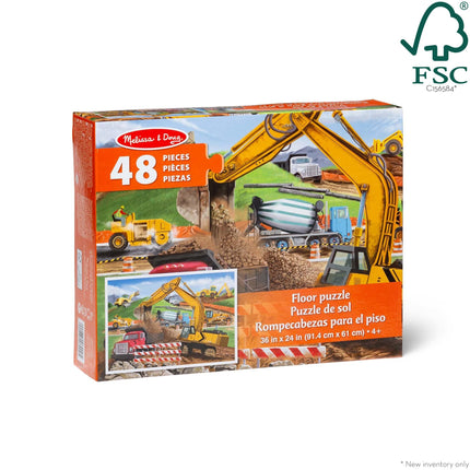 Melissa & Doug Building Site Jumbo Jigsaw Floor Puzzle (48 pcs, 2 x 3 feet Long)