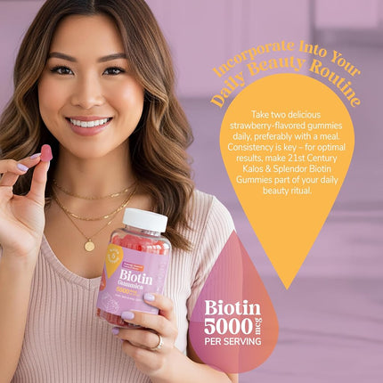 21st Century Vitajoy Biotin Gummies, Strawberry, 120 Count
