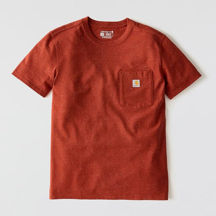 Carhartt Women's Loose Fit Heavyweight Short-Sleeve Pocket T-Shirt, Spice Red Nep, XS
