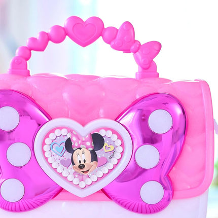 Just Play Disney Junior Minnie Mouse Bowfabulous Bag Set – 18 cm Play Purse with Lights & Sounds Cell Phone, Accessories, Sunglasses & Sticker Sheet for Kids 3 and Up