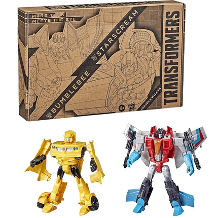 Transformers Toys Heroes and Villains Bumblebee and Starscream 2-Pack 17.5-cm Action Figures