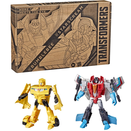 Transformers Toys Heroes and Villains Bumblebee and Starscream 2-Pack 17.5-cm Action Figures