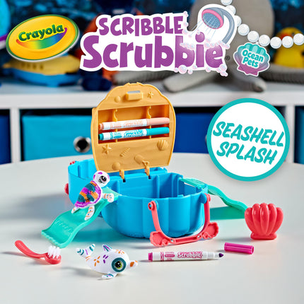 Crayola Scribble Scrubbie Pets, set de juego de animales marinos, juguete creativo para colorear y lavar, regalo para niños de 3, 4, 5 y 6 años