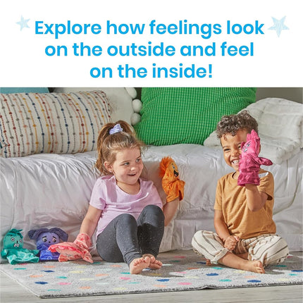 Learning Resources Feelings Family Hand Puppets Loved, Nervous, Frustrated, Lonely & Excited, Social Skills Activities, Sensory Toys for Autism, Ages 18 months+