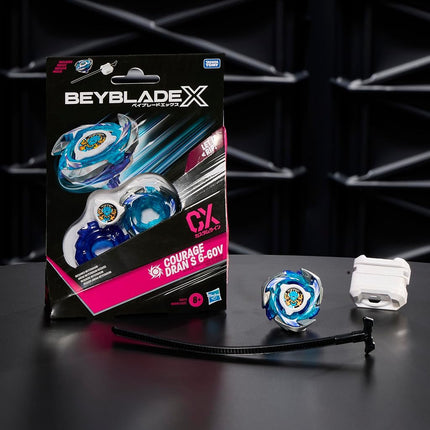 Bey Blade X Courage Dran S 6-60V CX Starter Pack Set, Attack Type Top and Launcher; Authentic Takara Tomy Battle Tops Games, Toys for Boys and Girls 8+