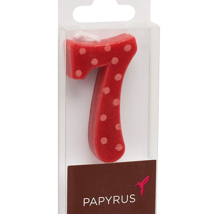 Lot de bougies d'anniversaire Papyrus Premium, à pois rouges (chiffres de 0 à 9, 10 pièces)