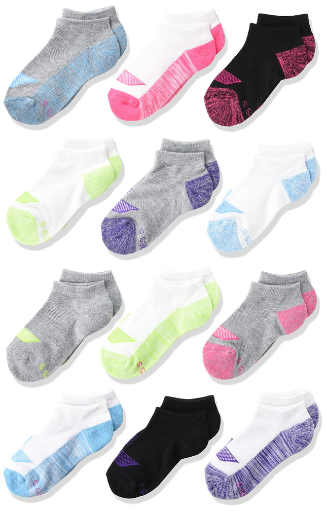 Hanes Girls' Cool Comfort No Show Socks, 12-Pair P