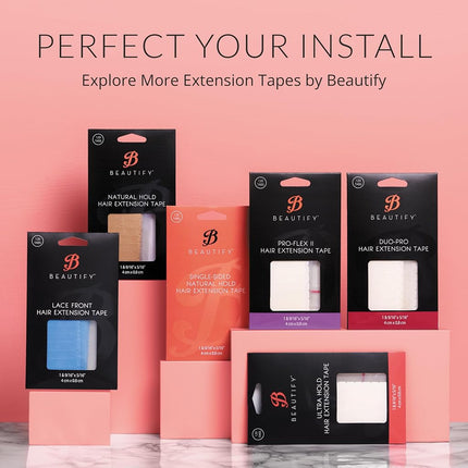 Walker Tape Beautify No-Shine Hair Extension Tape Roll 1/3" x 6 Yards, Hypoallergenic Double Sided Tape for Tape in Hair Extensions Human Hair, Long Lasting No-Shine Extension Tape for Secure Bonding