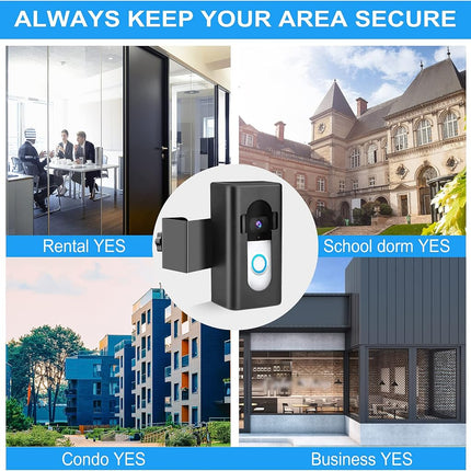 Ring Doorbell Mount, No-Drill Fit for Most Video Doorbell, Apartment Door Holder for Ring Doorbell 1/2/3/3 Plus/4/Pro/2021